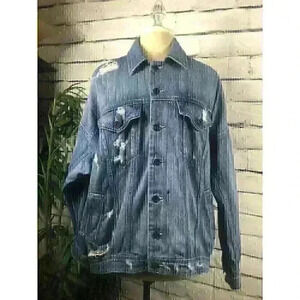 Joe's Blue Size M Men's Long Sleeve Collared Distressed Denim Button Up Jacket